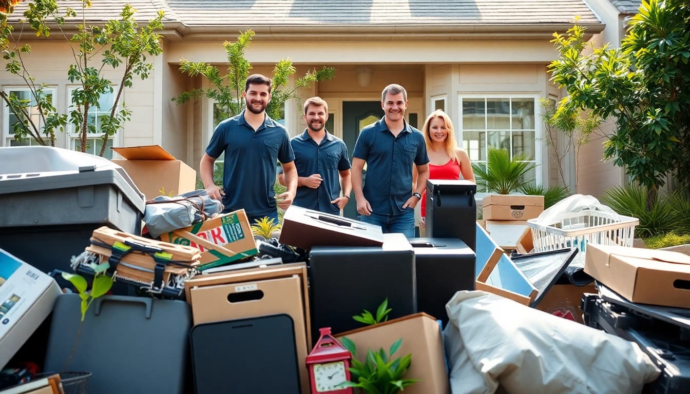 Streamlined junk removal process showcased by Myeasyjunkremoval.com team in action with cluttered items.