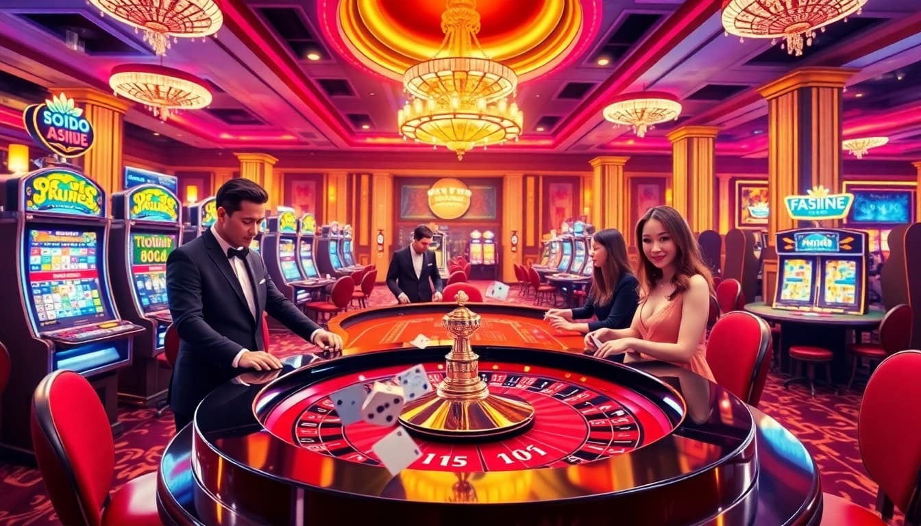 K88win players engaged at a roulette table in a luxurious casino environment.