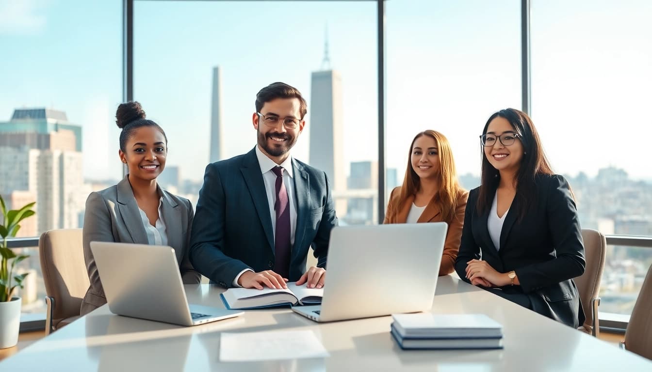 Washington DC Startup Lawyer advising entrepreneurs in a modern office setting.
