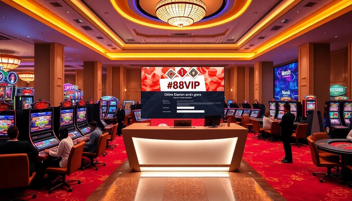 Register at Đăng Ký Nhà Cái 68VIP with an elegant casino setting and engaging players in action.