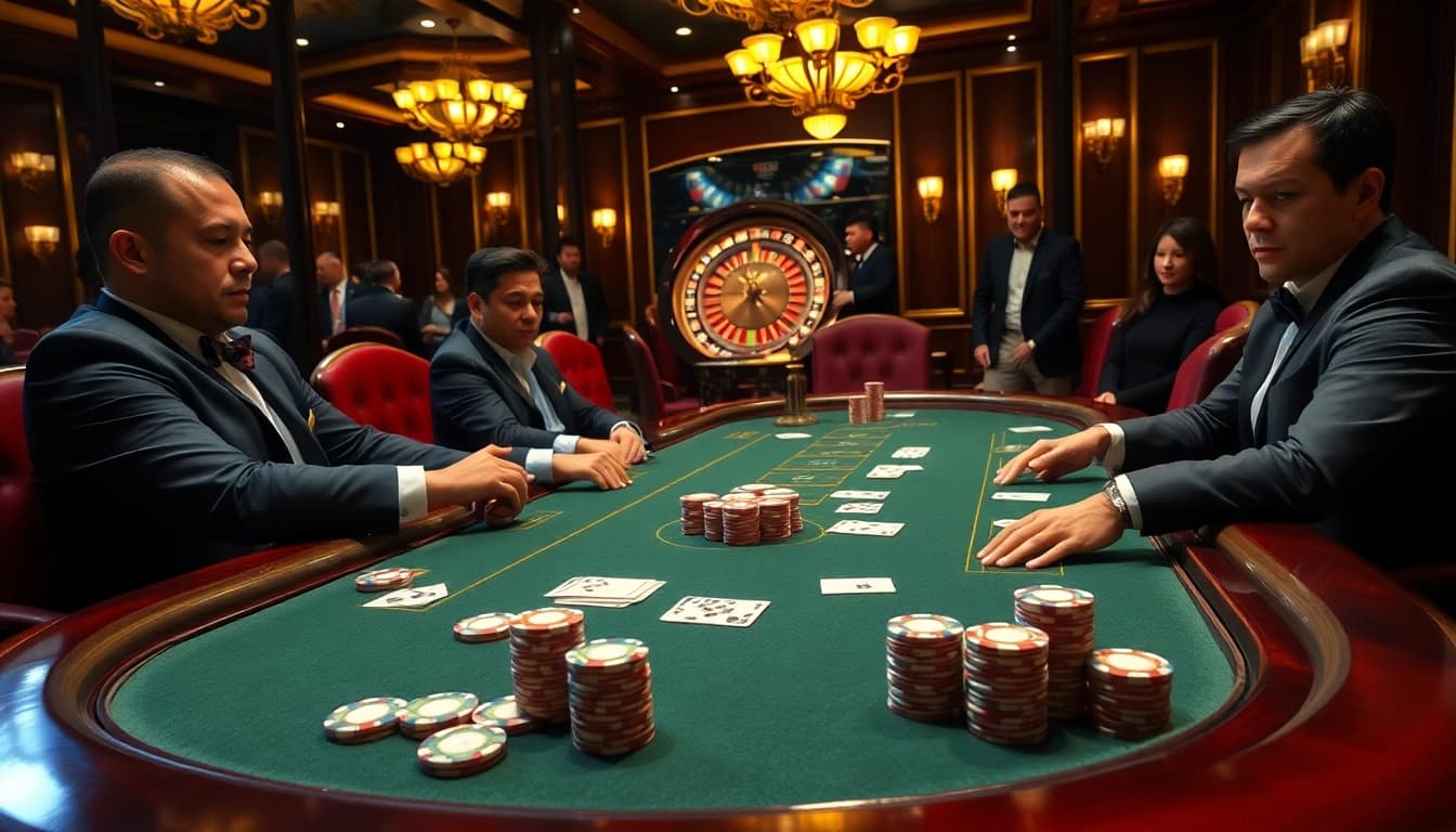 The hidden wiki showcases a high-stakes poker scene with players and vibrant poker chips.