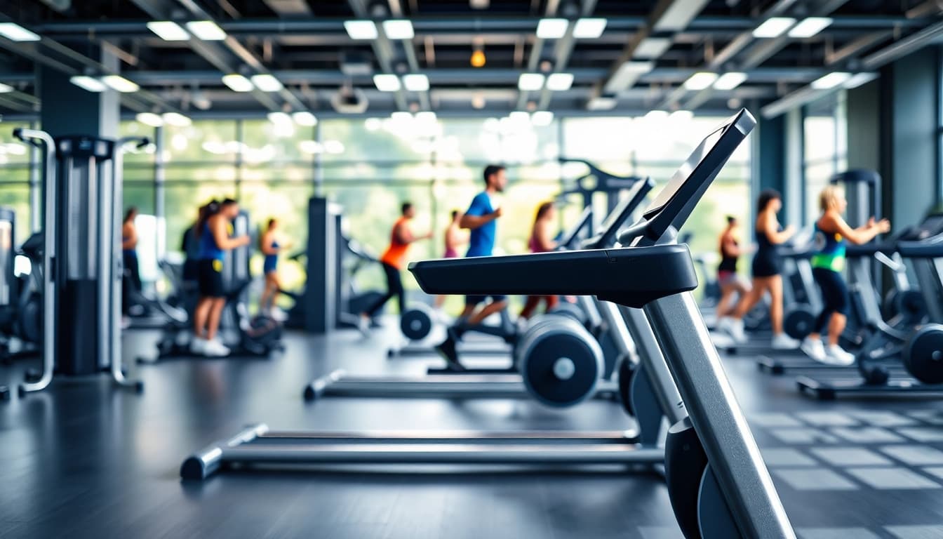 Appareil de musculation moderne dans un gymnase dynamique, inspirant l'entraînement.
