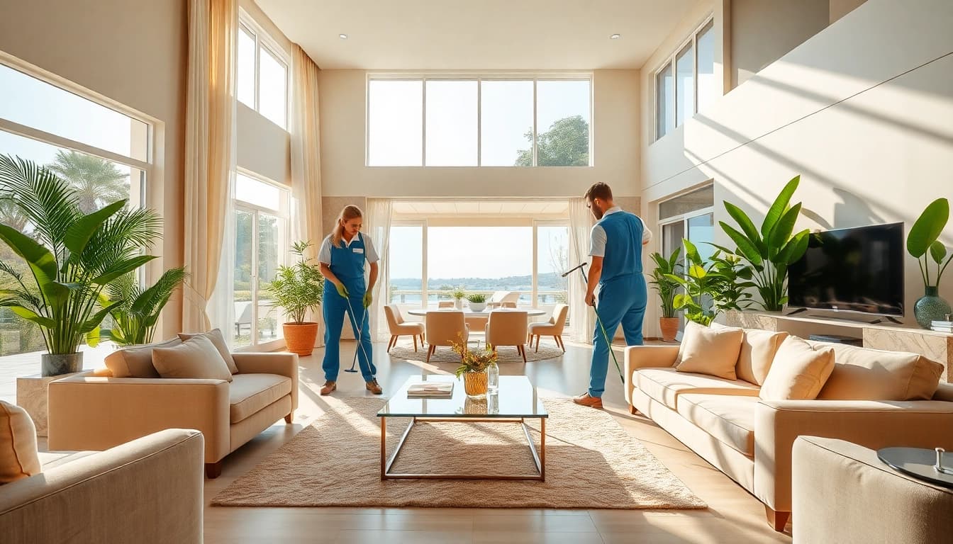 Experience professional Villa Deep Cleaning Services Dubai with meticulous cleaning of a luxurious villa interior.