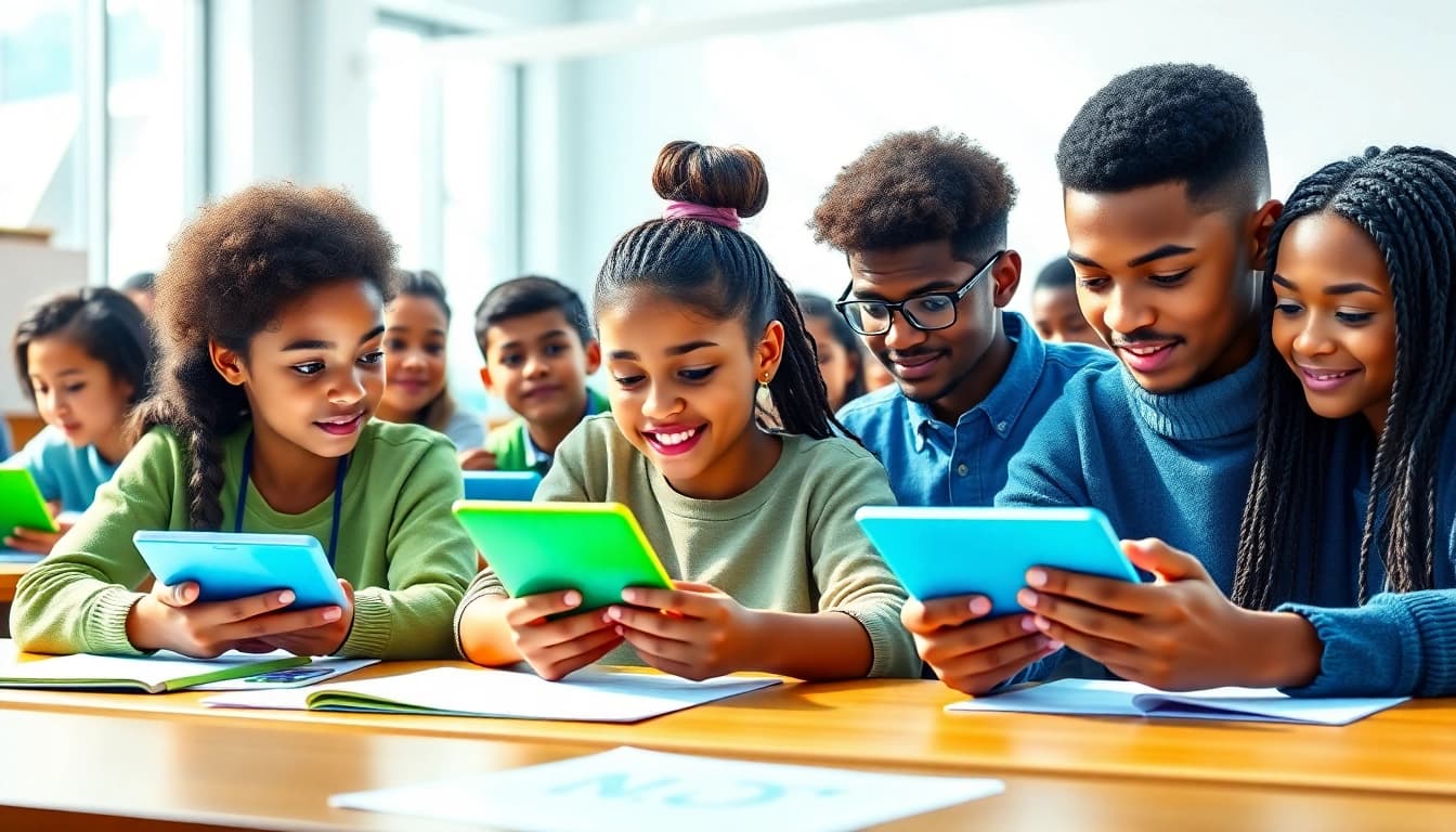 Calculate your NMT score with students in a vibrant classroom.