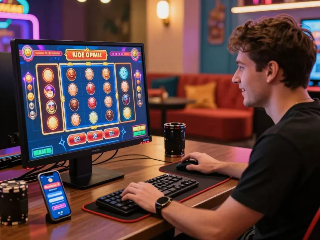 xpay33 promotion highlighted with enthusiastic user engaging in online casino gaming.
