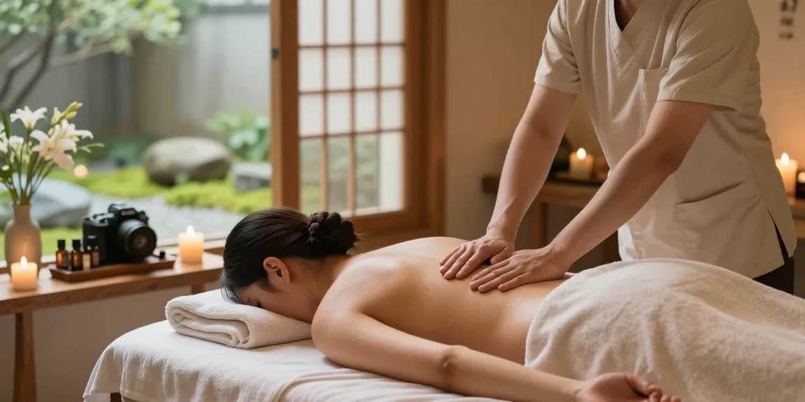 광주스웨디시의 전문 스파에서 아로마 마사지 중인 모습