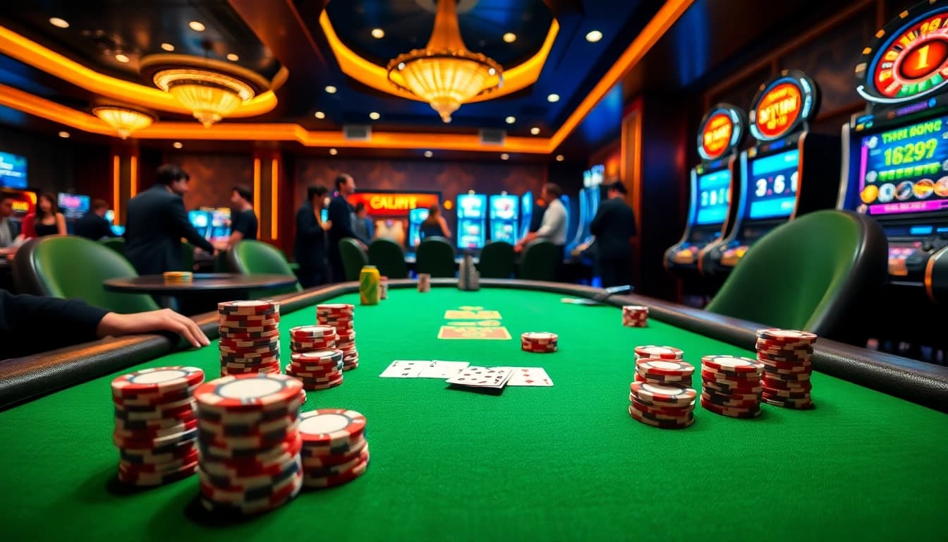 GG88's vibrant casino scene with players engaged in poker and roulette action.