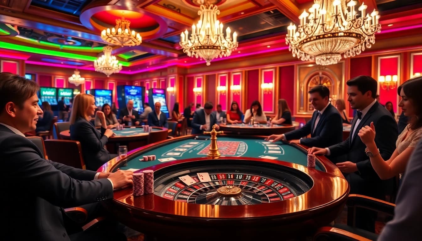 Place bets at MB66 casino tables surrounded by vibrant games and excited players
