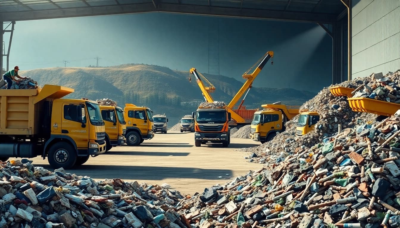 View of the Bonnyville dump with workers managing waste disposal operations effectively.