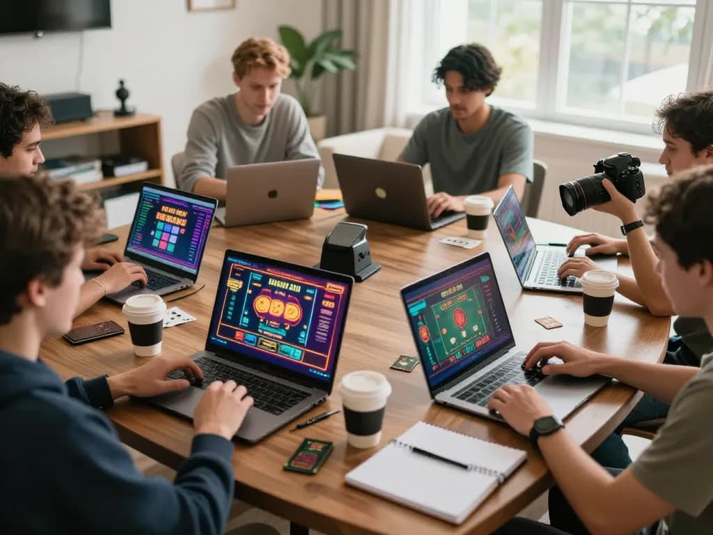Players enjoying online casino games on their devices at home, showcasing the excitement of 8k8 gaming.