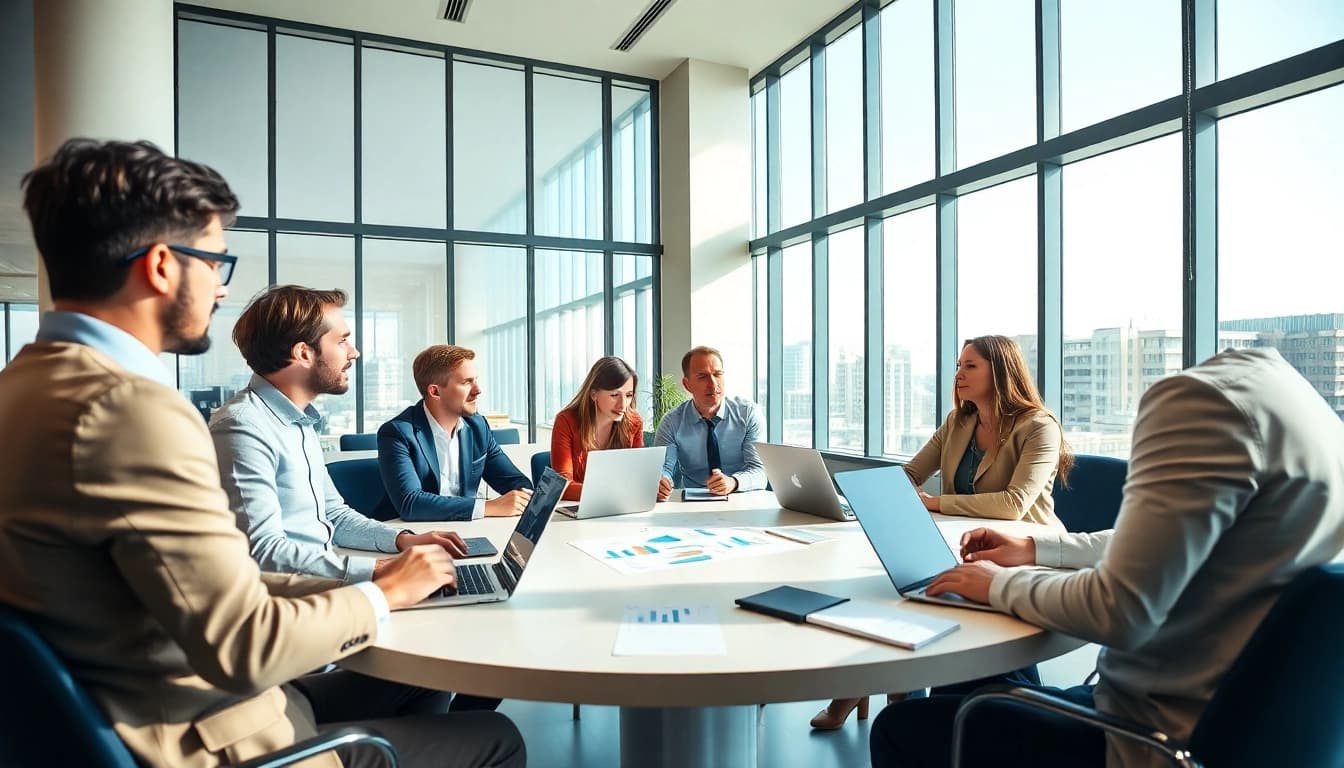 Optimisez votre stratégie avec grhconsultants.fr dans un environnement de bureau collaboratif.