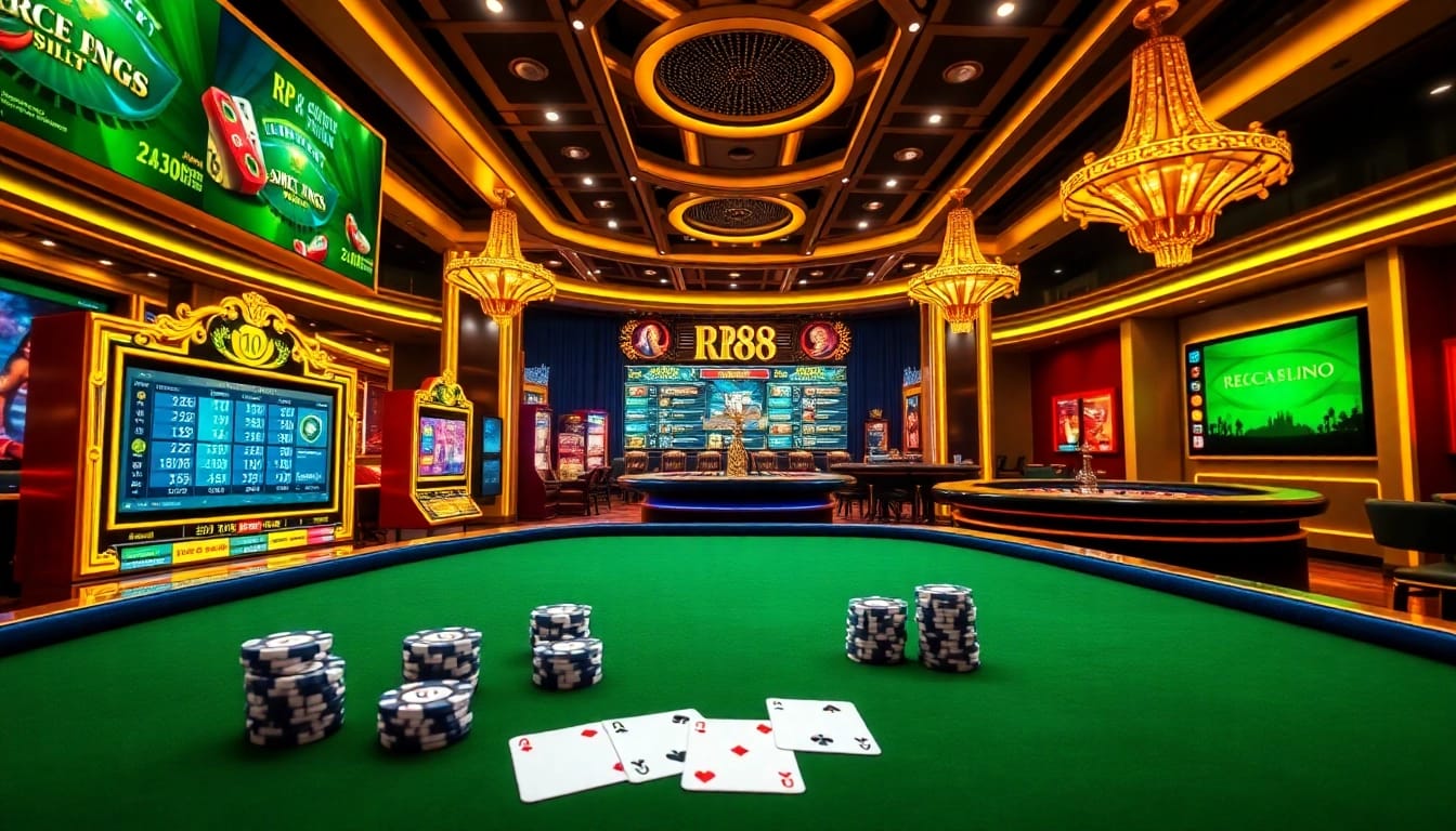 Engage in thrilling online gambling at https://rr8811.live/ with vibrant casino visuals featuring poker and roulette.