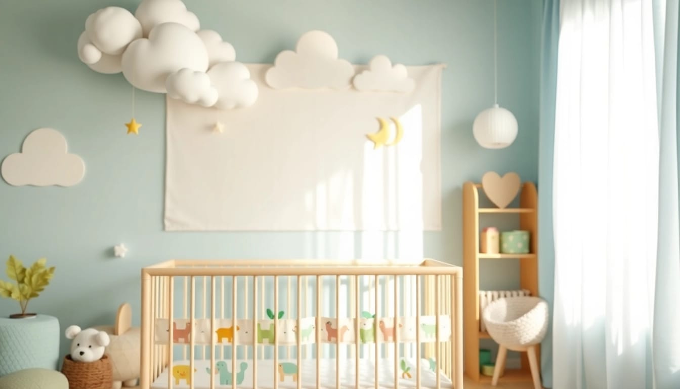 Admire the unique creations at iletaitunnuage.fr, showcasing children's wall art with crafted details.