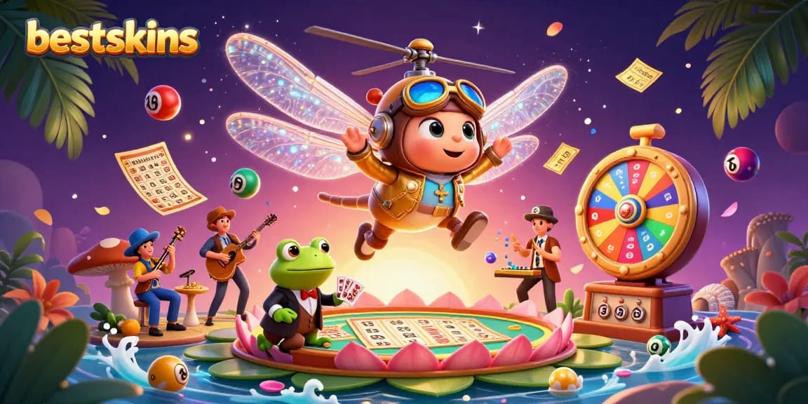 Experience vibrant gaming with bestskins' lively casino scene featuring dynamic characters and lively elements.