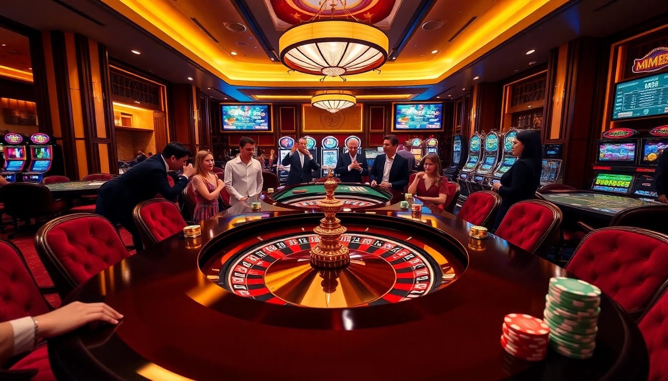 Engage in high-stakes excitement at the MM88 casino gaming table with vibrant decorations.