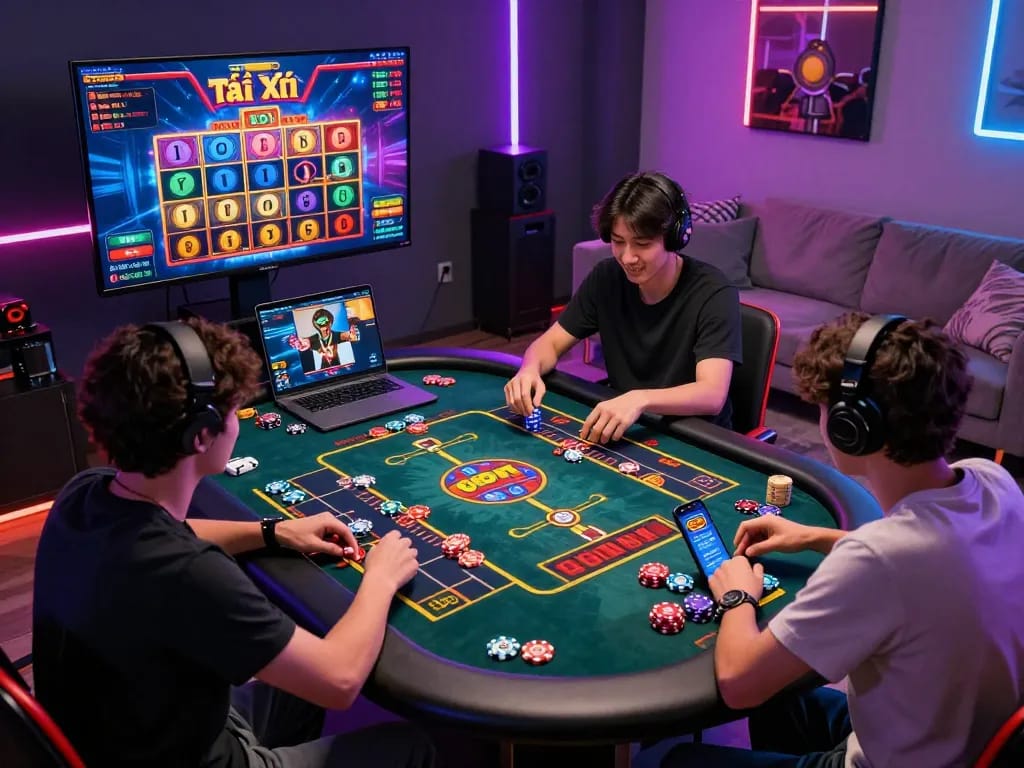 Engaging online gaming at https://hitclub9.us.com/ with vibrant table display and players interacting in a lively atmosphere.