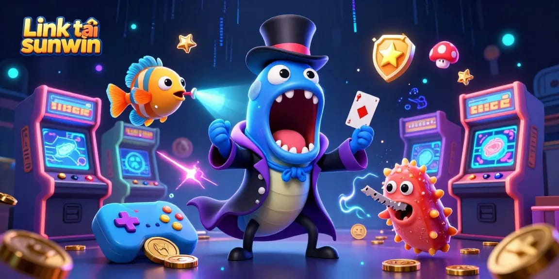 Experience the magic of gambling with Link tải sunwin highlighted in a vibrant 3D underwater scene.