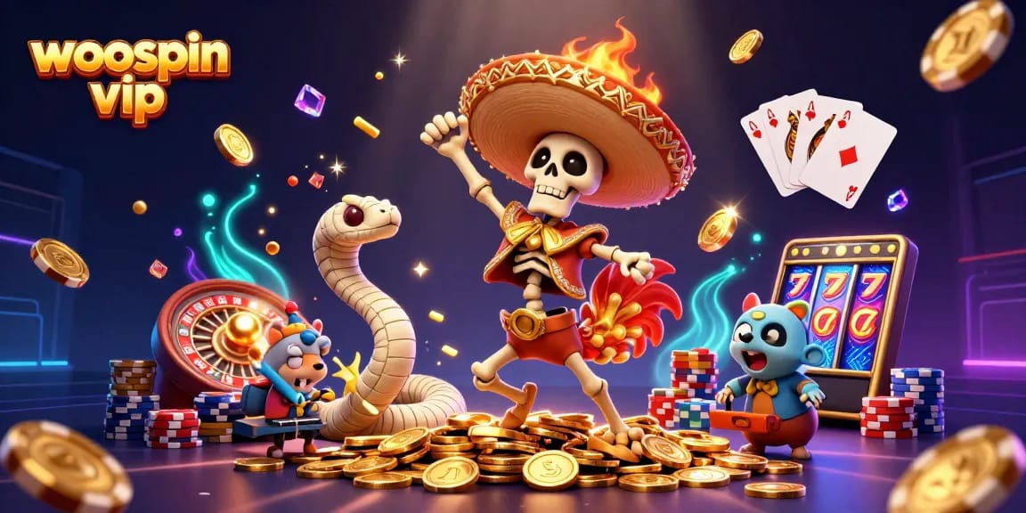 Experience excitement with woospin vip, featuring vibrant characters and casino games galore.