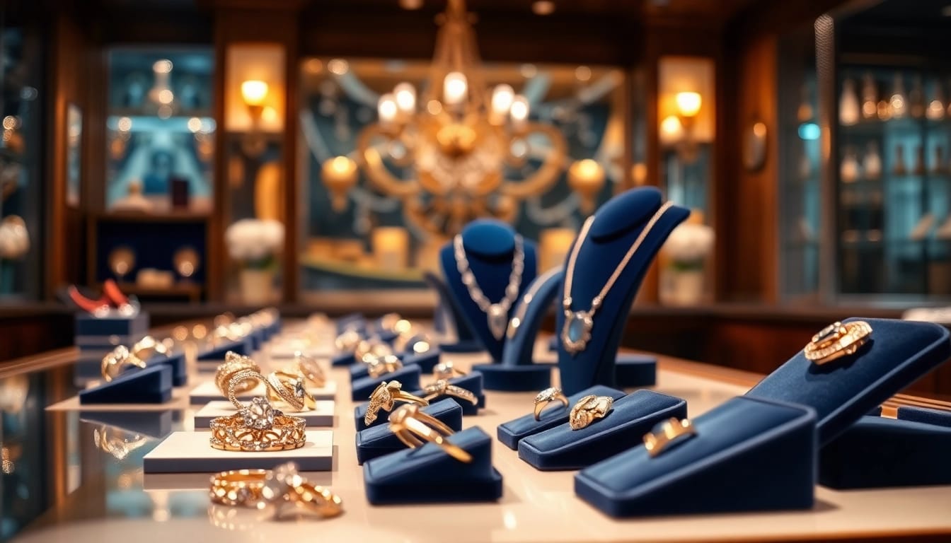 Faszination bei Juwelier Hannover mit glitzerndem Schmuck und eleganter Präsentation.