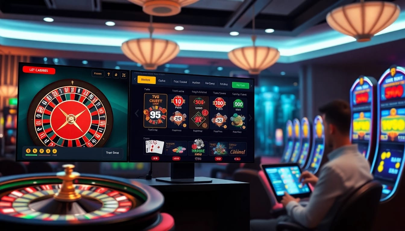 Lô đề trực tuyến betting interface showcasing a lively online casino scene with vibrant games and players.