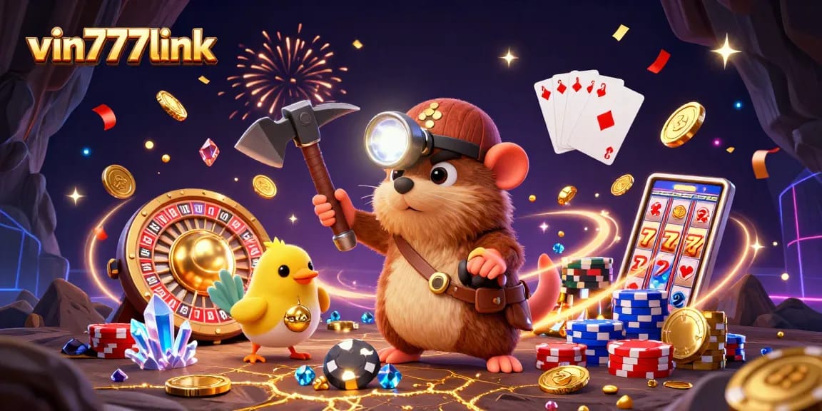 Experience thrilling wins at vin777link with our colorful casino adventure illustration.