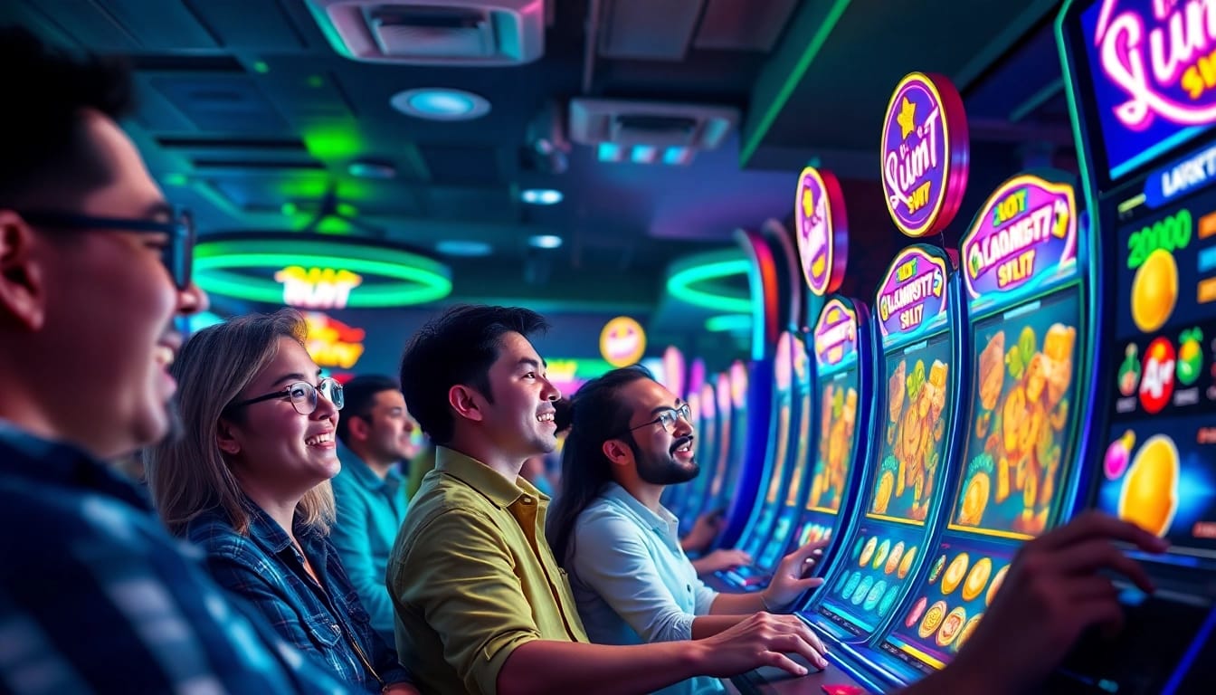 LAGAGAME77 online gaming environment showcasing players enjoying thrilling slot games.