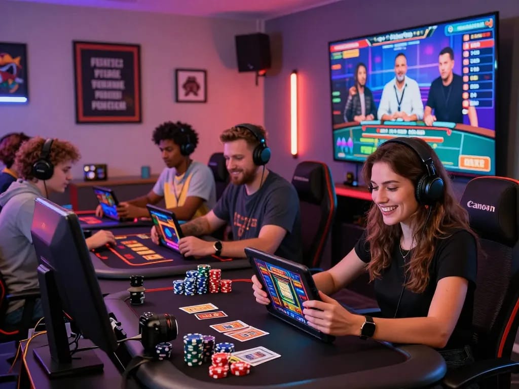 Engaging online casino gaming scene at https://32win.agency/ featuring diverse players and vibrant atmosphere.