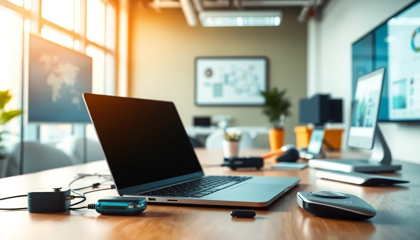 Engaging technology workspace showcasing innovative gadgets and tools for productivity.
