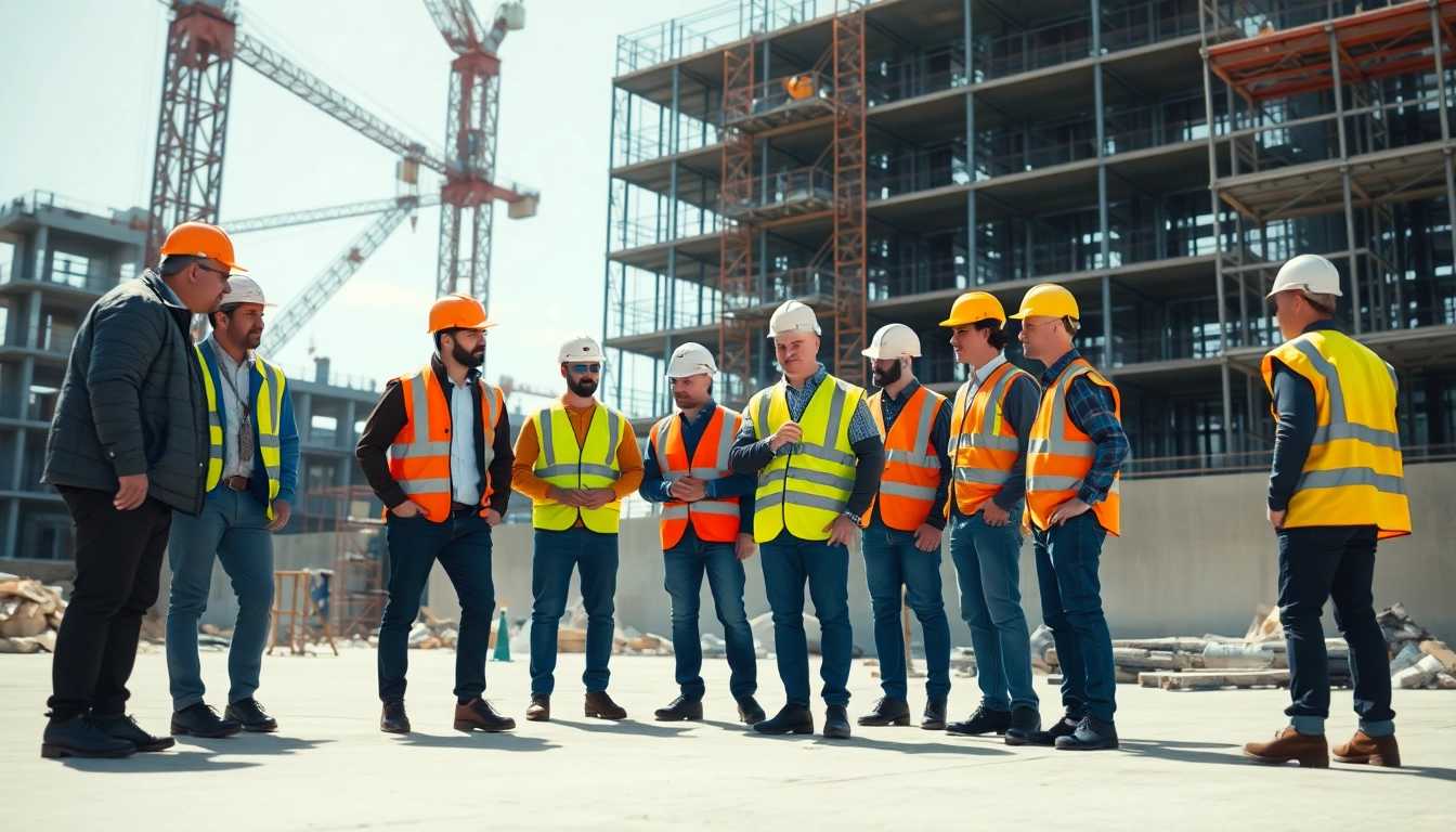 Construction association team members actively working on-site to enhance safety and collaboration.