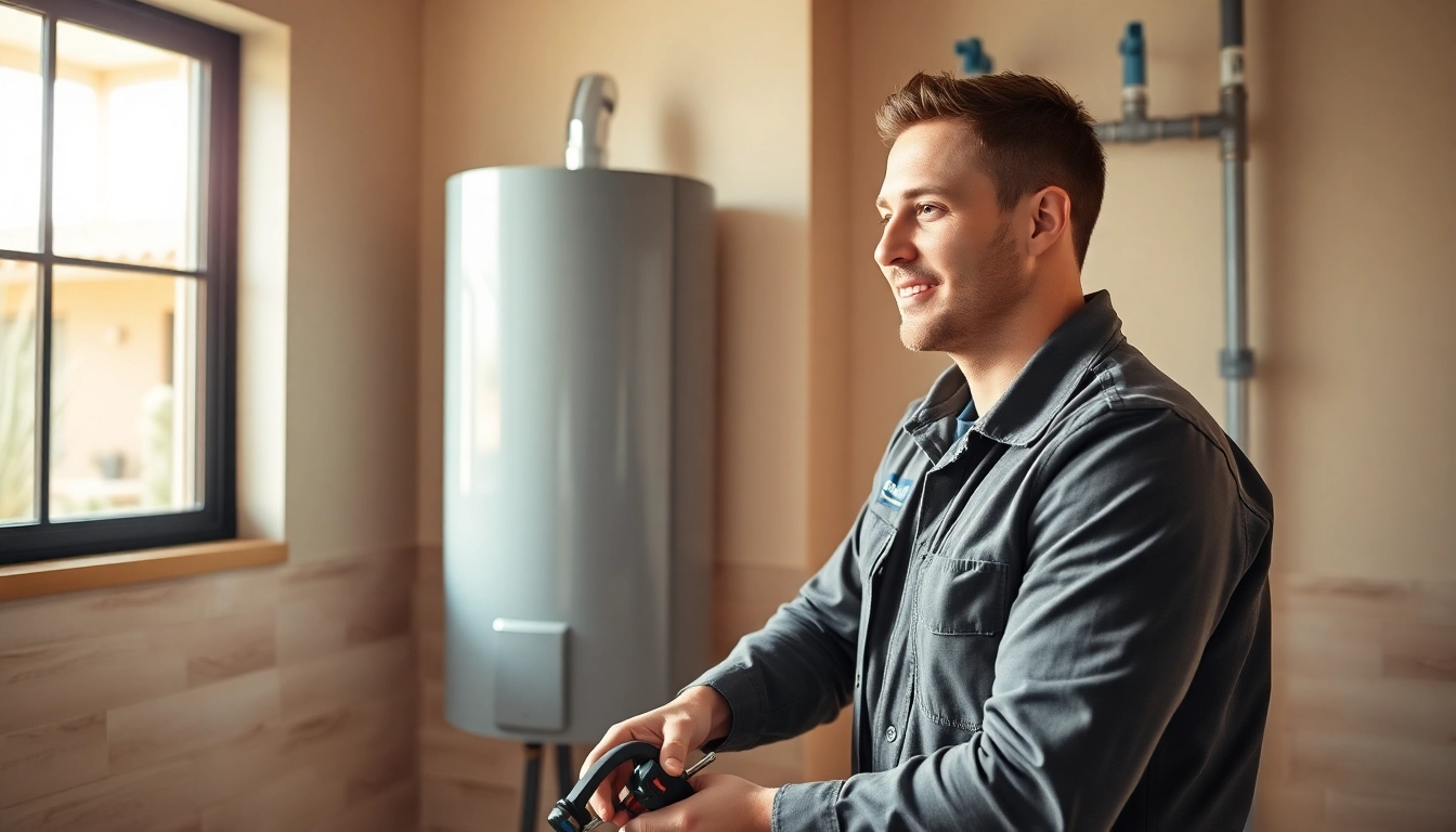 Water Heaters installation in Palm Desert, CA by a professional plumber in a bright home setting.