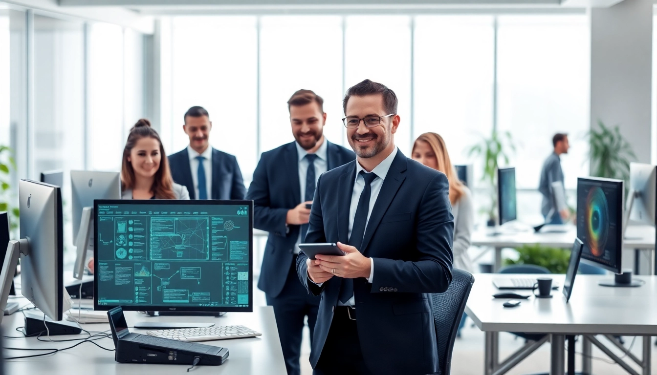 Cyberdan team collaborating on advanced cybersecurity solutions in a modern workspace.