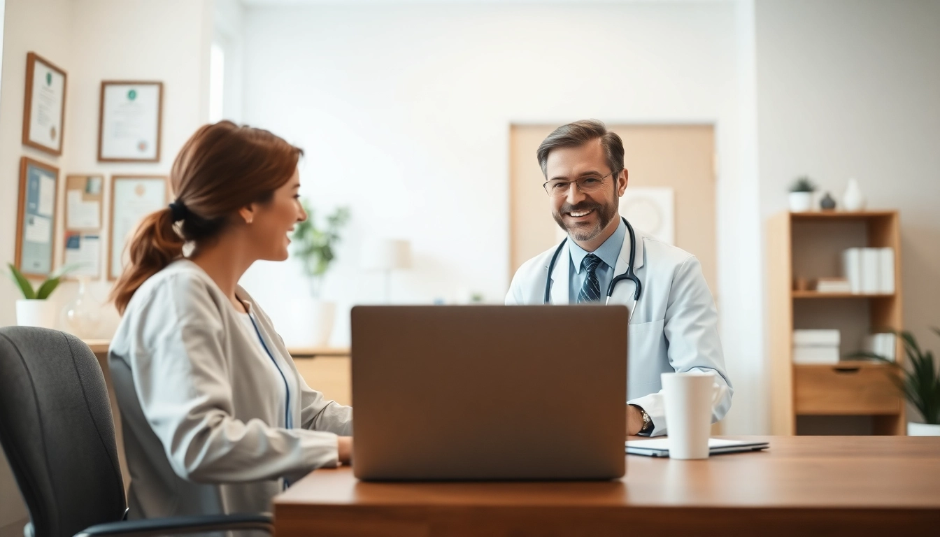 Engaging online doctor consultation flat fee session with a professional provider assisting a patient.