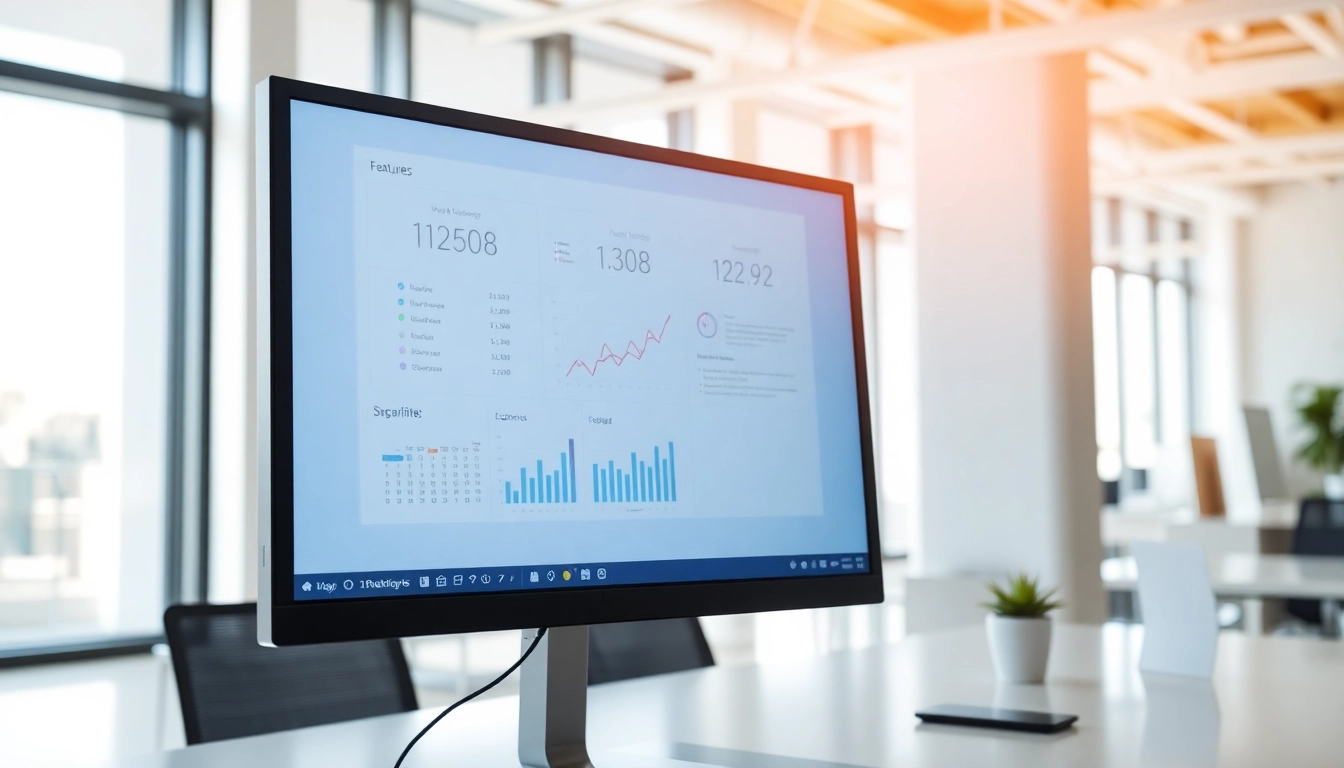 Explore dynamic software interface features of 1cplatform in a modern office.