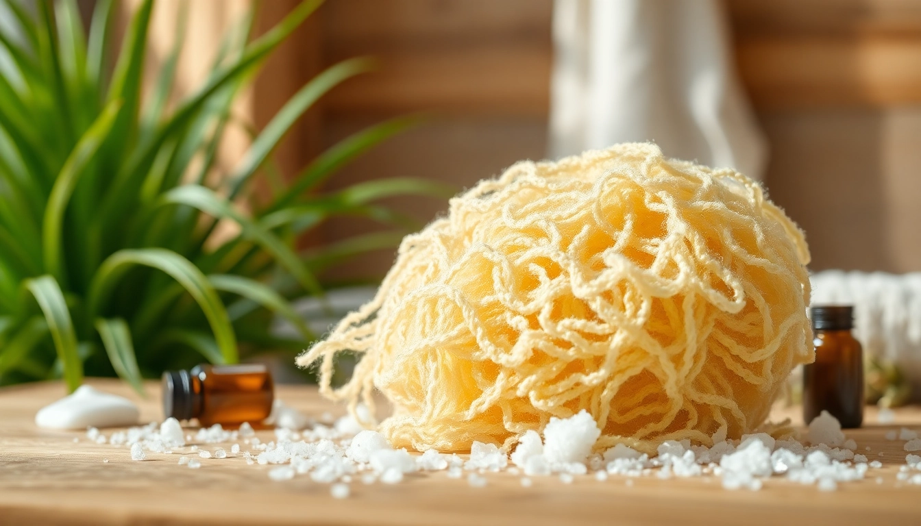 A loofah demonstrating how to clean a loofah effectively with natural ingredients.