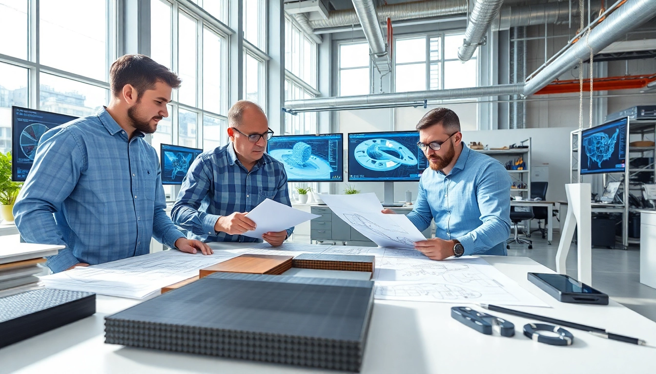 Engineered Composites showcased in a modern engineering workspace with advanced tools.