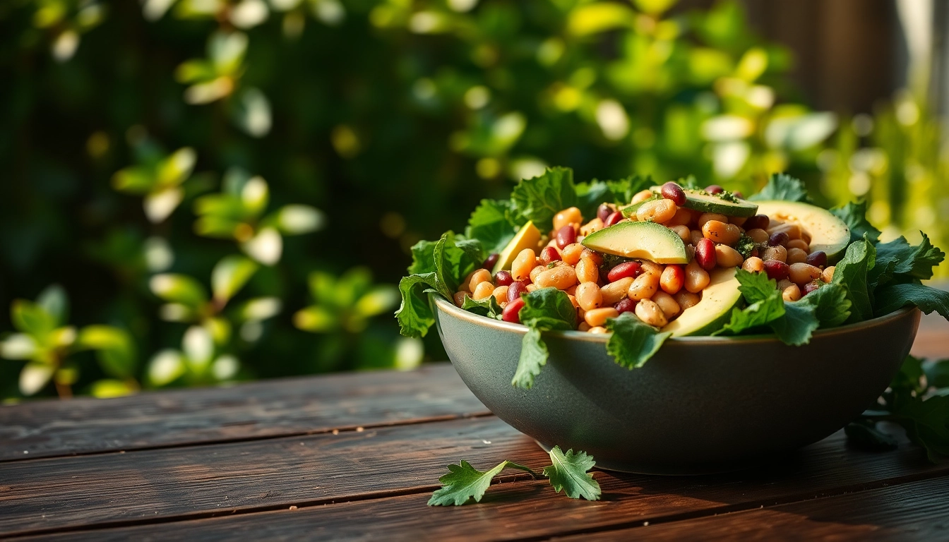 Visual representation of a natural appetite suppressant salad with protein and fiber-rich ingredients.