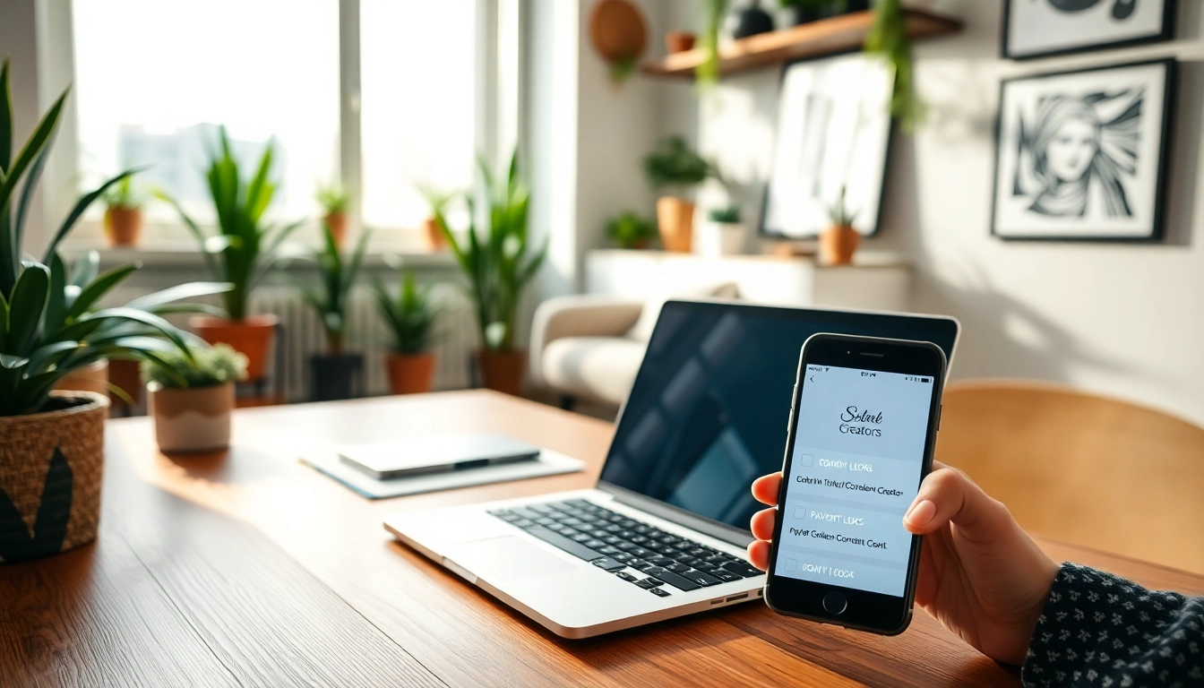 Creating payment links for content creators in a modern workspace with technology.