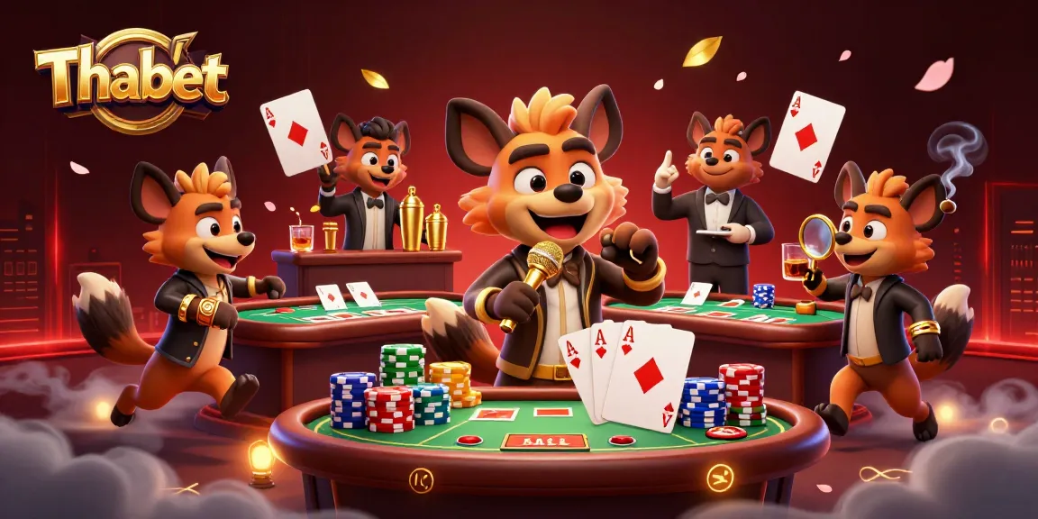 Thabet hyenas animate a vibrant casino scene with humor and excitement.