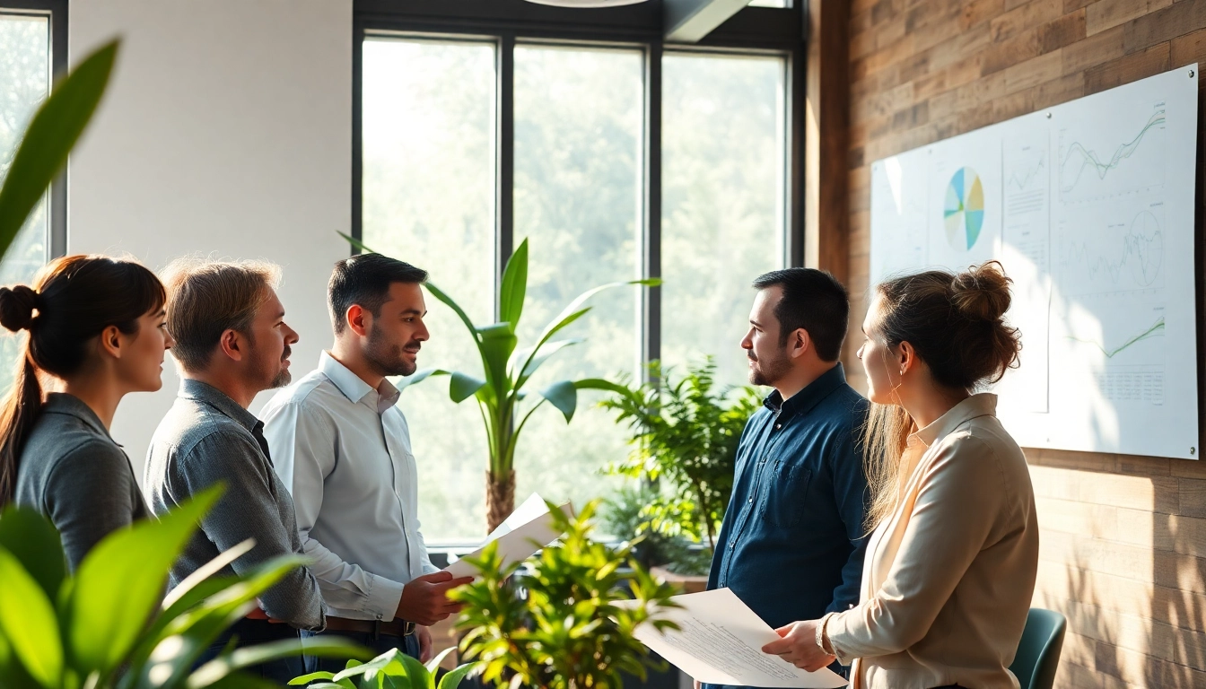 CYB Environmental team collaborating in an eco-friendly office setting, promoting sustainable solutions.