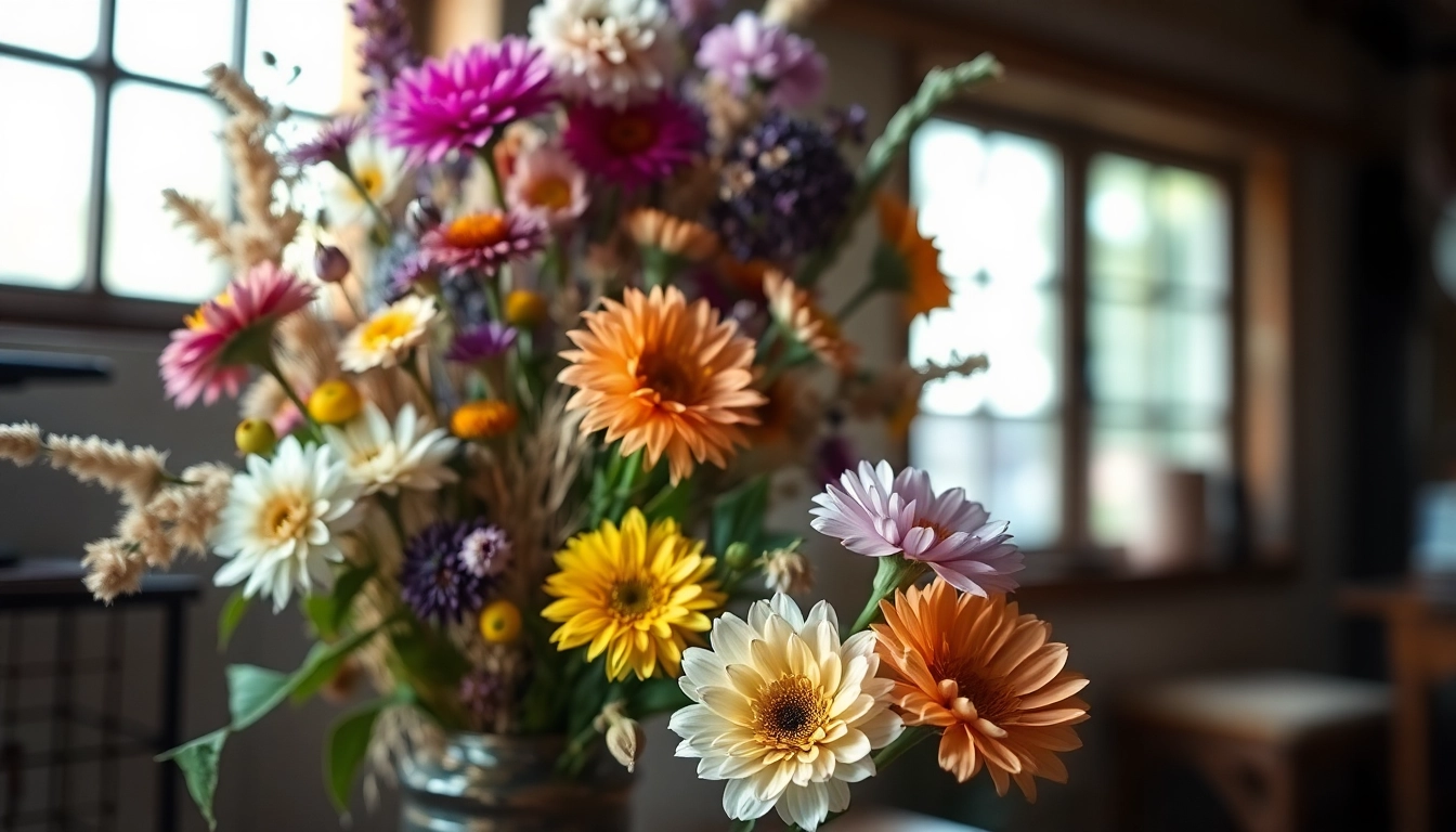 Elegant arrangement of dried flowers in vintage vase, showcasing natural beauty and texture
