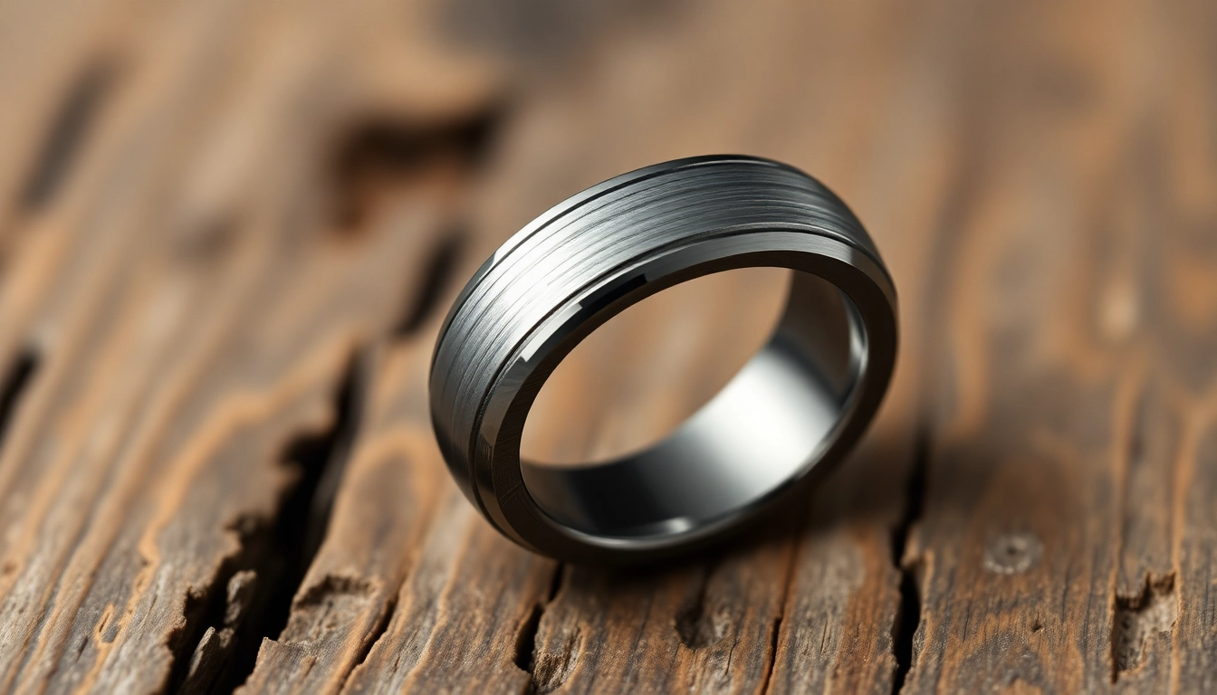 Showcase stunning Gunmetal Wedding Bands for Men with intricate designs and polished finishes.