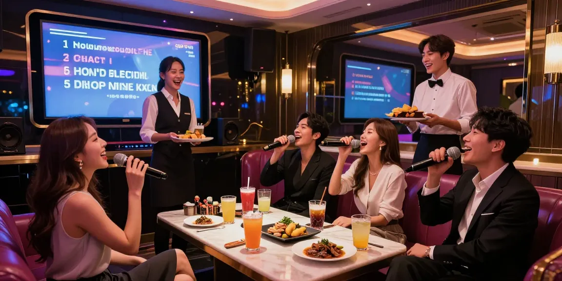 강남가라오케에서 친구들과 함께 즐거운 시간을 보내는 모습