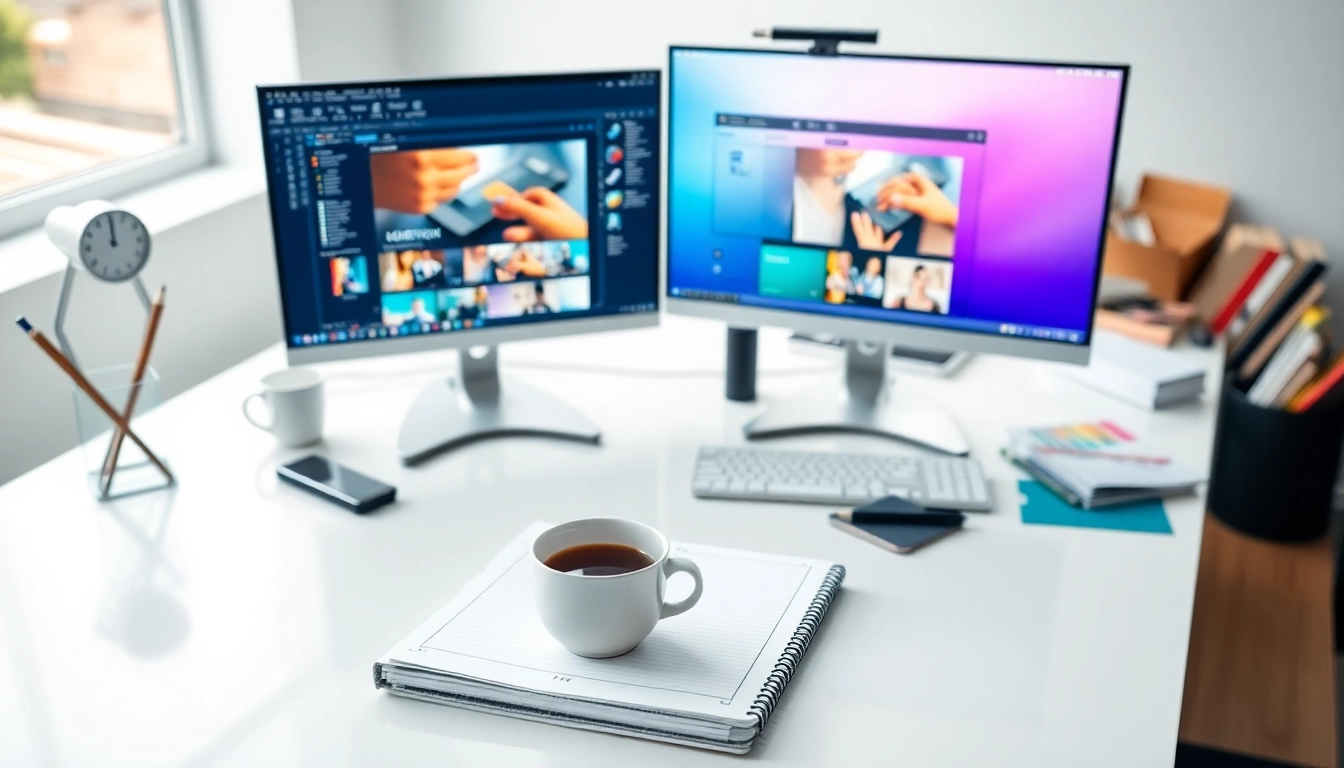 Showcasing professional website design Hereford workspace with digital tools and creative atmosphere.