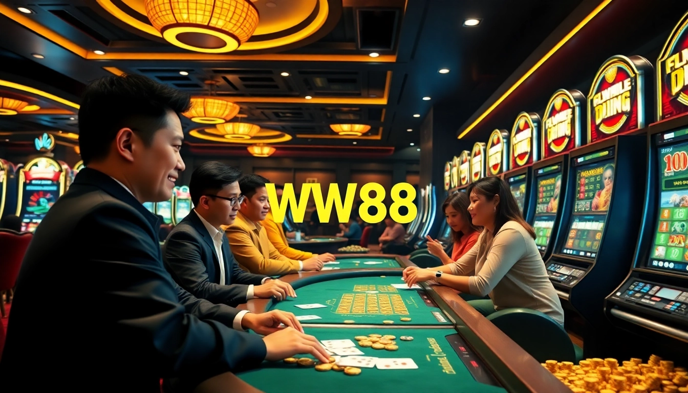Engaging online gaming experience at https://ww888.io/ with players enjoying baccarat and slot machines.