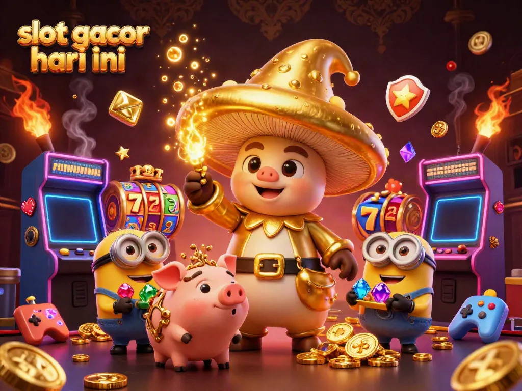 Slot gacor hari ini dengan karakter magis dan mesin slot berkilau untuk permainan menarik.