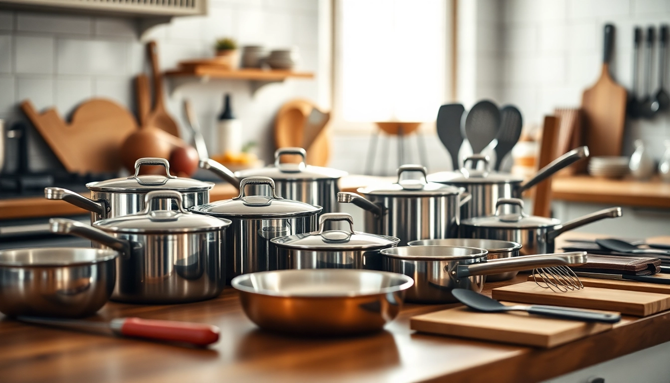 Showcasing high-quality kitchenware NZ on a wooden countertop in a bright kitchen.