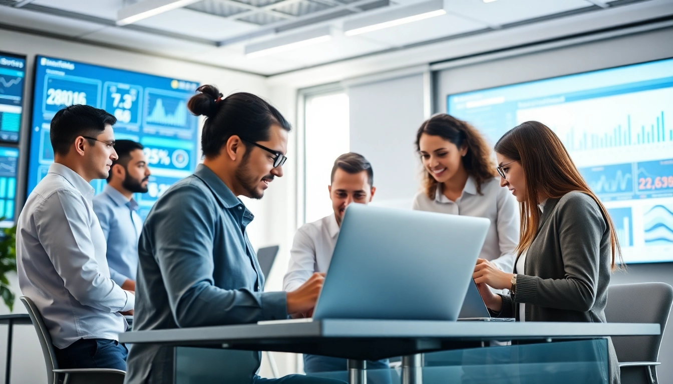 Implementing Managed Services with professionals collaborating in a tech-savvy office environment.