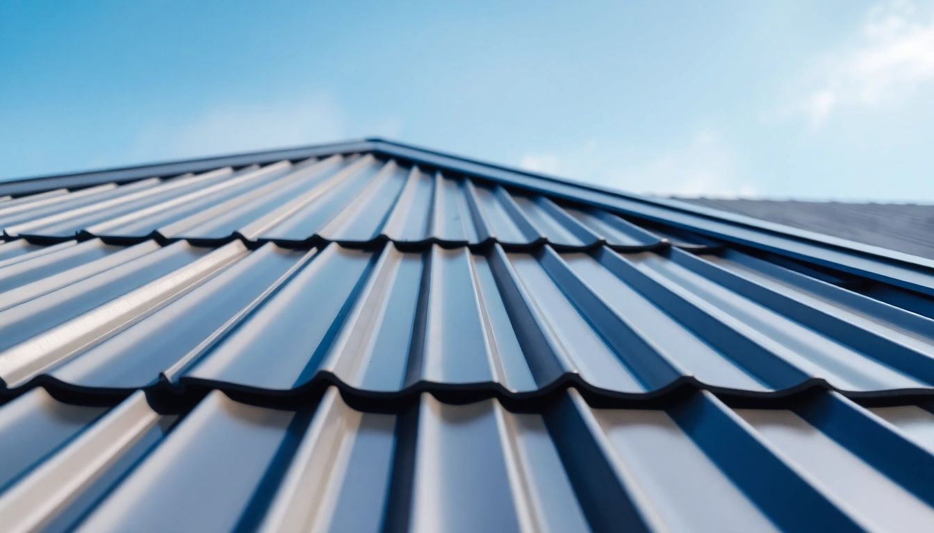 Install metal roofing panels on a contemporary house, demonstrating durability and modern aesthetics.