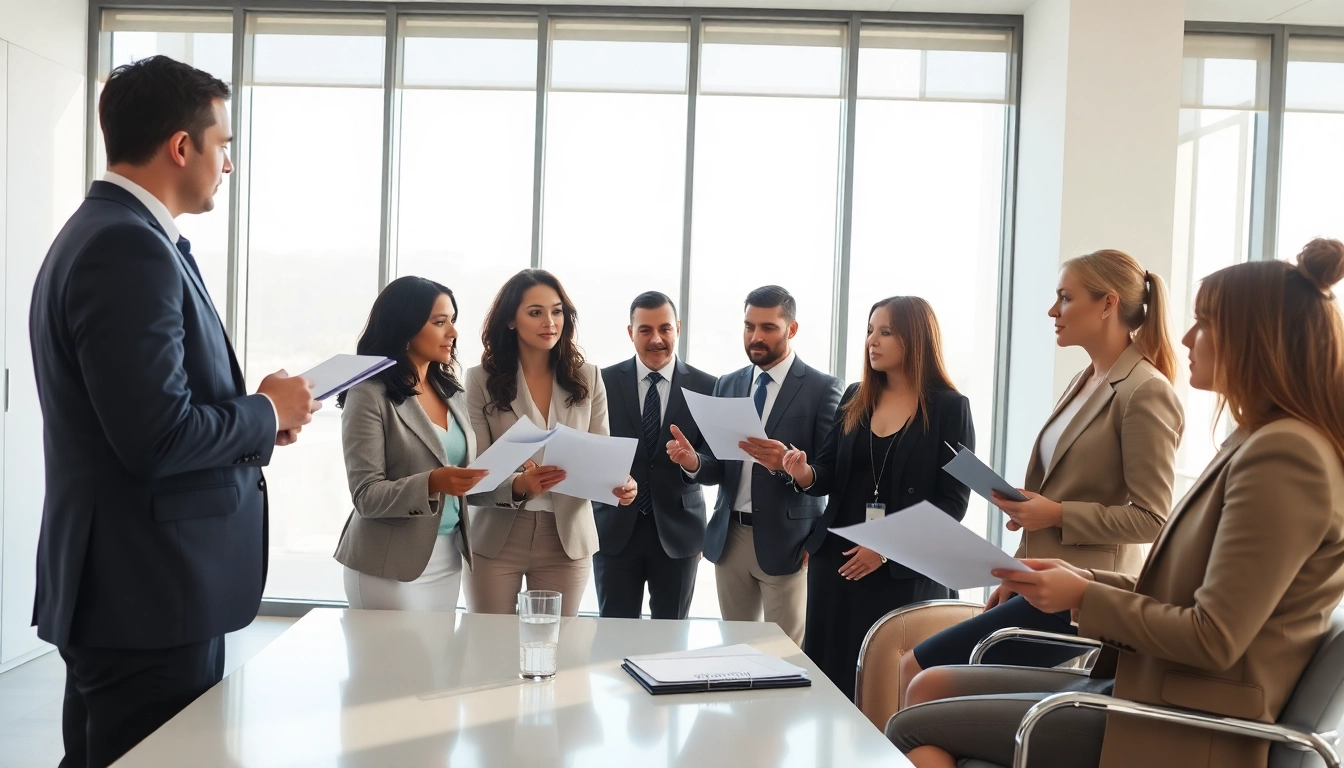 Engaged injury lawyers at https://www.mainorellis.com discussing case strategies in a bright office.