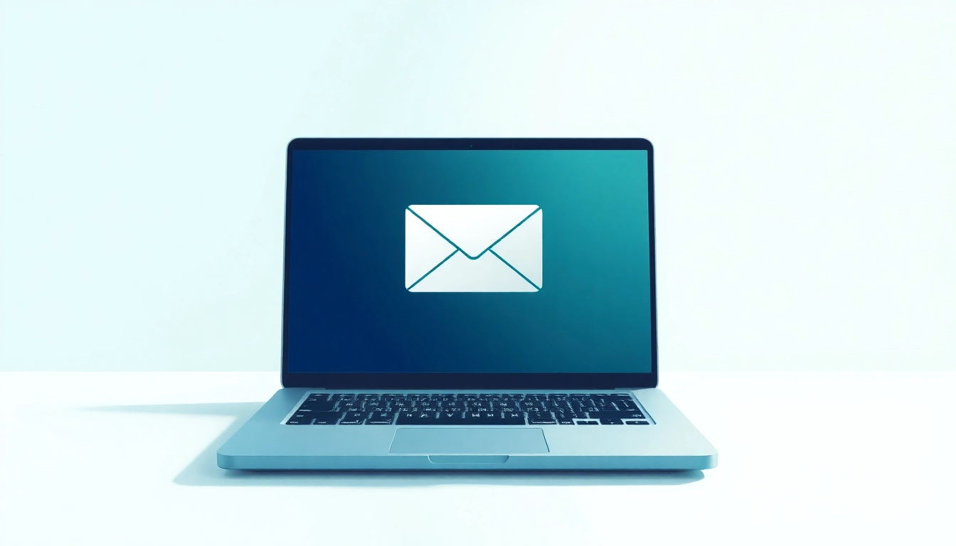 Vérification d'email en ligne avec un ordinateur portable affichant des résultats rapides et fiables.